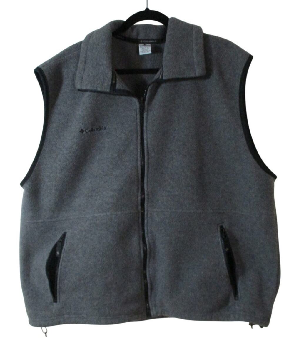 Columbia Men's Gray Sleeveless Full Zip Fleece Vest Size XL
